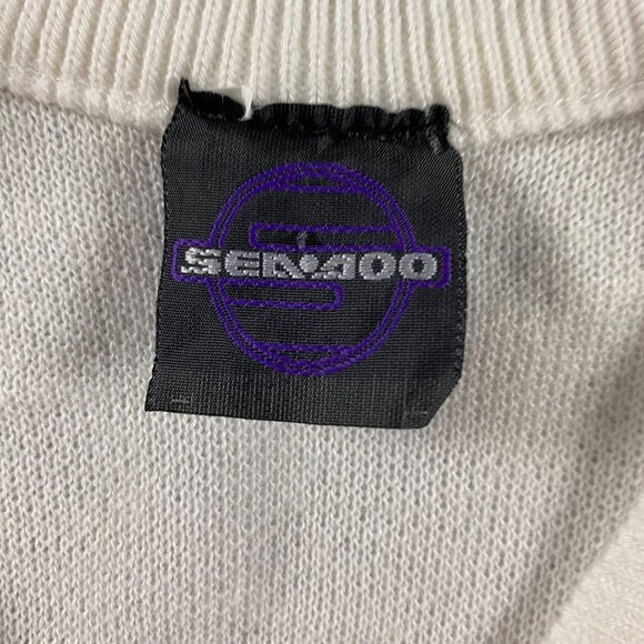 Vintage Seadoo Sea-Doo Bombardier Knit Sweater Mens Medium White Acrylic Jet Ski - Picture 6 of 9